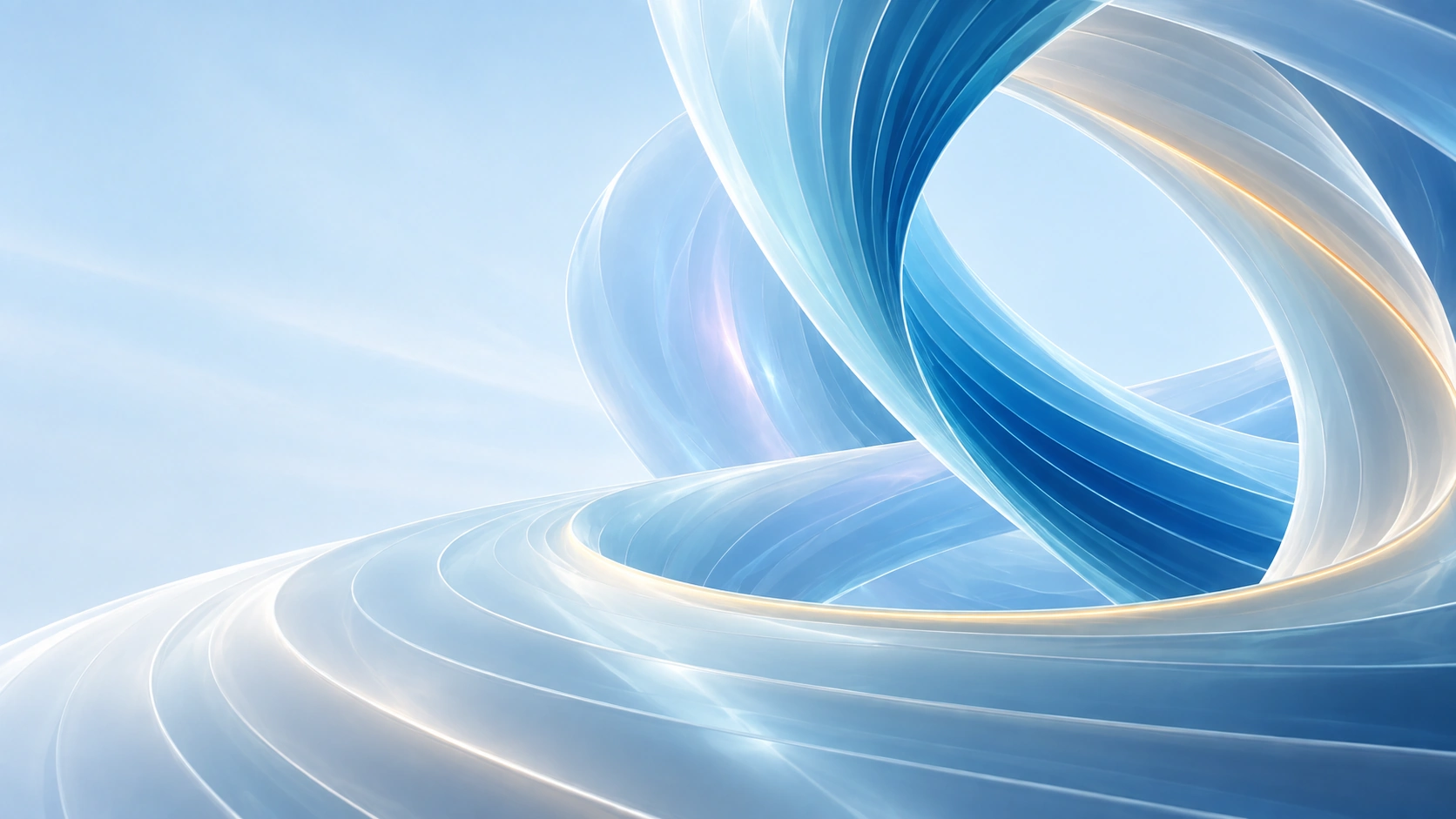 Large pale elliptical bands interlace around an off-centre abstract opening